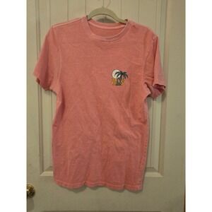 Vans Off The Wall Coral Pink Palm Tree Logo Graphic T-Shirt Size Small